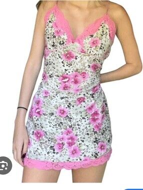 Bay Studio Pink Floral Leopard Lace Trim Cami